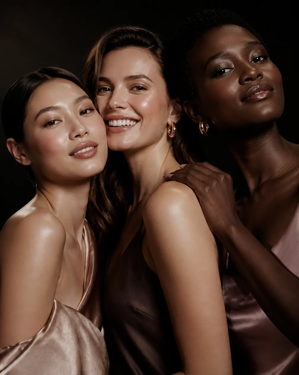 Three women wearing Diamond Euphoria glam